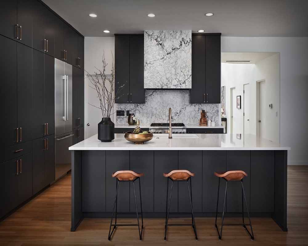 Modern kitchen renovation with a large island